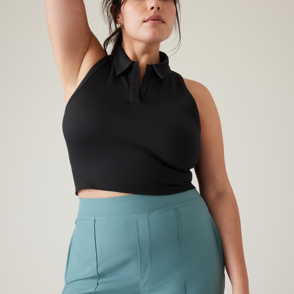 Athleta Seamless Crop Polo Tank